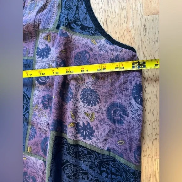 Vintage Sharon Anthony Patchwork Vest Tunic Top Boho Artsy Button Front Plus 2X - Picture 6 of 7